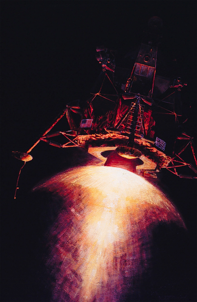 Illustration for article titled The Fourth Man To Walk On the Moon Also Paints Beautiful Space ArtÂ